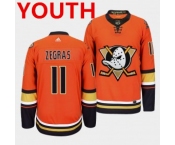Youth Anaheim Ducks #11 Trevor Zegras Orange Authentic Adidas Jersey Youth Anaheim Ducks #11 Trevor Zegras Orange Authentic Adidas Jersey