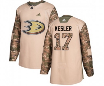 Youth Anaheim Ducks #17 Ryan Kesler Authentic Camo Veterans Day Practice Hockey Jersey