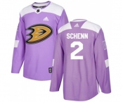 Youth Anaheim Ducks #2 Luke Schenn Authentic Purple Fights Cancer Practice Hockey Jersey