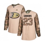 Youth Anaheim Ducks #23 Brian Gibbons Authentic Camo Veterans Day Practice Hockey Jersey