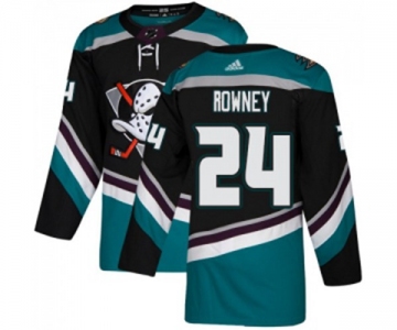 Youth Anaheim Ducks #24 Carter Rowney Authentic Black Teal Alternate Hockey Jersey