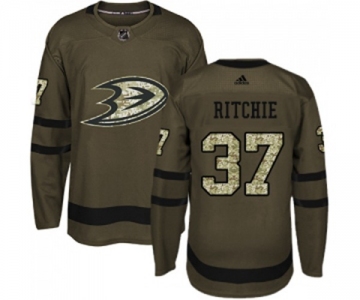 Youth Anaheim Ducks #37 Nick Ritchie Authentic Green Salute to Service Hockey Jersey
