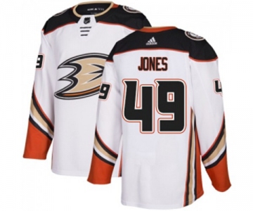 Youth Anaheim Ducks #49 Max Jones Authentic White Away Hockey Jersey