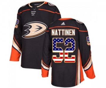 Youth Anaheim Ducks #52 Julius Nattinen Authentic Black USA Flag Fashion Hockey Jersey