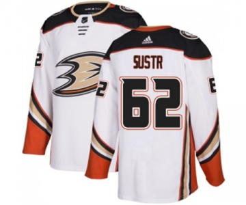 Youth Anaheim Ducks #62 Andrej Sustr Authentic White Away Hockey Jersey