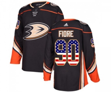 Youth Anaheim Ducks #90 Giovanni Fiore Authentic Black USA Flag Fashion Hockey Jersey