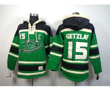 nhl jerseys anaheim ducks #15 getzlaf green[pullover hooded sweatshirt patch C]