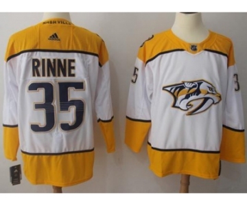 Men Adidas Nashville Predators #35 Pekka Rinne White Road Authentic Stitched NHL Jersey