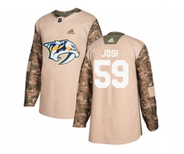 Men Adidas Nashville Predators #59 Roman Josi Camo Authentic 2017 Veterans Day Stitched NHL Jersey