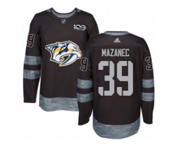 Men's Adidas Nashville Predators #39 Marek Mazanec Authentic Black 1917-2017 100th Anniversary NHL Jersey