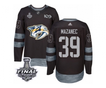 Men's Adidas Nashville Predators #39 Marek Mazanec Premier Black 1917-2017 100th Anniversary 2017 Stanley Cup Final NHL Jersey