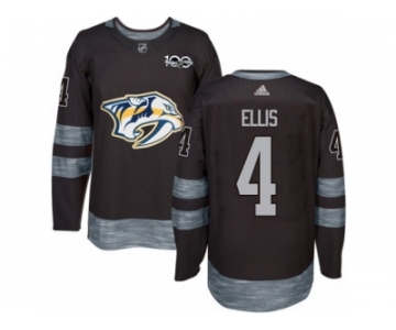 Men's Adidas Nashville Predators #4 Ryan Ellis Authentic Black 1917-2017 100th Anniversary NHL Jersey