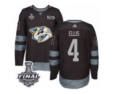 Men's Adidas Nashville Predators #4 Ryan Ellis Premier Black 1917-2017 100th Anniversary 2017 Stanley Cup Final NHL Jersey