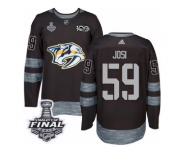 Men's Adidas Nashville Predators #59 Roman Josi Premier Black 1917-2017 100th Anniversary 2017 Stanley Cup Final NHL Jersey