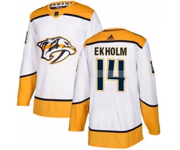 Men's Nashville Predators #14 Mattias Ekholm White Road Stitched Hockey Jersey