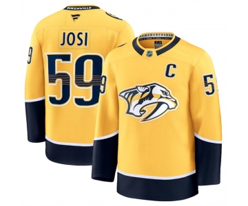 Men's Nashville Predators #59 Roman Josi Gold 2024-25 Home Stitched Hockey Jersey