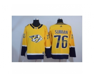 Men's Nashville Predators #76 P. K. Subban Yellow 2017-2018 adidas Hockey Stitched NHL Jersey