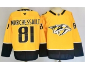 Men's Nashville Predators #81 Jonathan Marchessault Gold 2024-25 Home Stitched Hockey Jersey