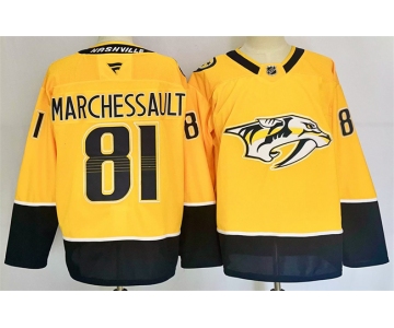 Men's Nashville Predators #81 Jonathan Marchessault Gold 2024-25 Home Stitched Hockey Jersey