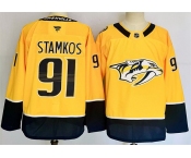 Men's Nashville Predators #91 Steven Stamkos Gold 2024-25 Home Stitched Hockey Jersey