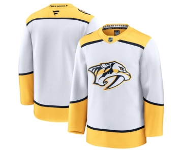 Men's Nashville Predators Blank White 2024-25 Away Stitched Hockey Jersey