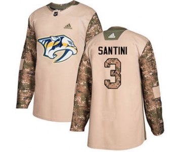 Men's Predators #3 Steven Santini Camo Authentic 2017 Veterans Day Stitched Hockey Jersey