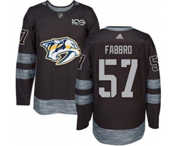 Men's Predators #57 Dante Fabbro Black 1917-2017 100th Anniversary Stitched Hockey Jersey