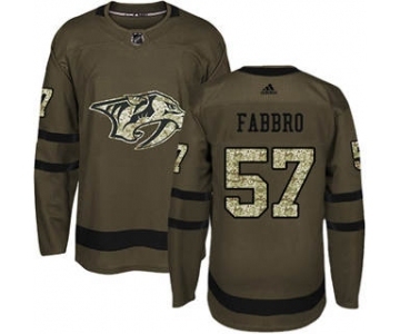 Men's Predators #57 Dante Fabbro Green Salute to Service Stitched Hockey Jersey