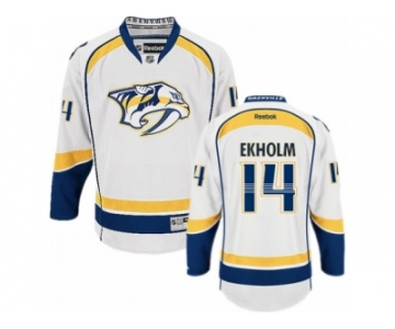 Men's Reebok Nashville Predators #14 Mattias Ekholm Authentic White Away NHL Jersey