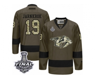 Men's Reebok Nashville Predators #19 Calle Jarnkrok Premier Green Salute to Service 2017 Stanley Cup Final NHL Jersey