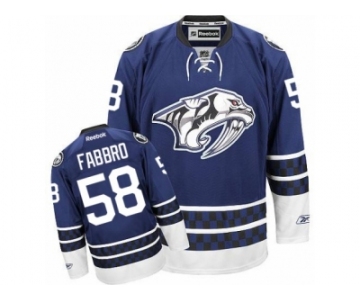 Men's Reebok Nashville Predators #58 Dante Fabbro Authentic Blue Third NHL Jersey