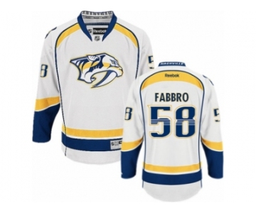 Men's Reebok Nashville Predators #58 Dante Fabbro Authentic White Away NHL Jersey