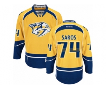 Men's Reebok Nashville Predators #74 Juuse Saros Authentic Gold Home NHL Jersey