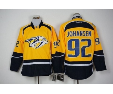 Men's Reebok Nashville Predators #92 Ryan Johansen Authentic Gold Home NHL Jersey