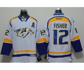 NHL Nashville Predators #12 Mike Fisher White Jerseys
