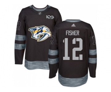 Nashville Predators #12 Mike Fisher Black 1917-2017 100th Anniversary Stitched NHL Jersey