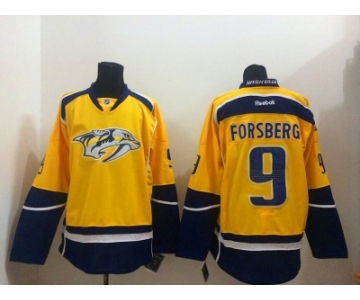nhl jerseys nashville predators #9 forsberg blue-yellow