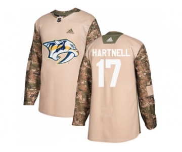 Youth Adidas Nashville Predators #17 Scott Hartnell Camo Authentic 2017 Veterans Day Stitched NHL Jersey