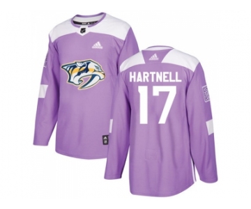 Youth Adidas Nashville Predators #17 Scott Hartnell Purple Authentic Fights Cancer Stitched NHL Jersey