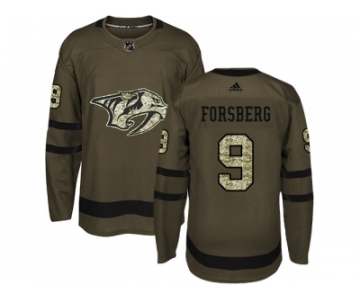 Youth Adidas Nashville Predators #9 Filip Forsberg Green Salute to Service Stitched NHL Jersey