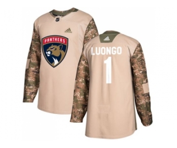 Men Adidas Florida Panthers #1 Roberto Luongo Camo Authentic 2017 Veterans Day Stitched NHL Jersey