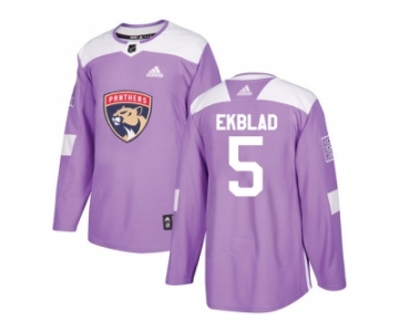 Men Adidas Florida Panthers #5 Aaron Ekblad Purple Authentic Fights Cancer Stitched NHL Jersey
