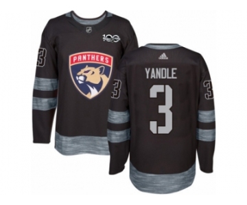 Men's Adidas Florida Panthers #3 Keith Yandle Authentic Black 1917-2017 100th Anniversary NHL Jersey