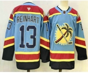 Men's Florida Panthers #13 Sam Reinhart Blue Reverse Retro Stitched Authentic Jersey