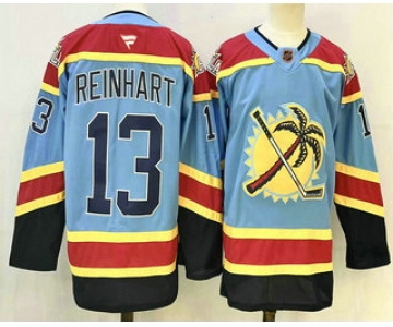 Men's Florida Panthers #13 Sam Reinhart Blue Reverse Retro Stitched Authentic Jersey