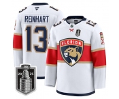 Men's Florida Panthers #13 Sam Reinhart White 2025 Stanley Cup Final Premium Stitched NHL Hockey Jersey