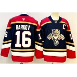 Men's Florida Panthers #16 Aleksander Barkov Black 2024-25 Home With C Patch Stitched Hockey Jersey