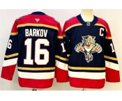 Men's Florida Panthers #16 Aleksander Barkov Black 2024-25 Home With C Patch Stitched Hockey Jersey