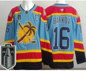 Men's Florida Panthers #16 Aleksander Barkov Blue 2025 Stanley Cup Final Authentic Jersey