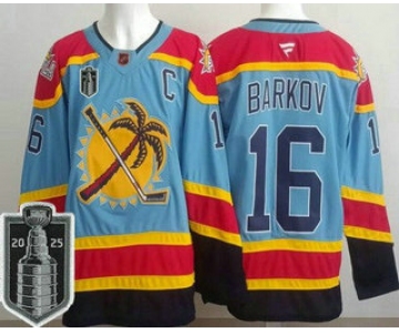 Men's Florida Panthers #16 Aleksander Barkov Blue 2025 Stanley Cup Final Authentic Jersey